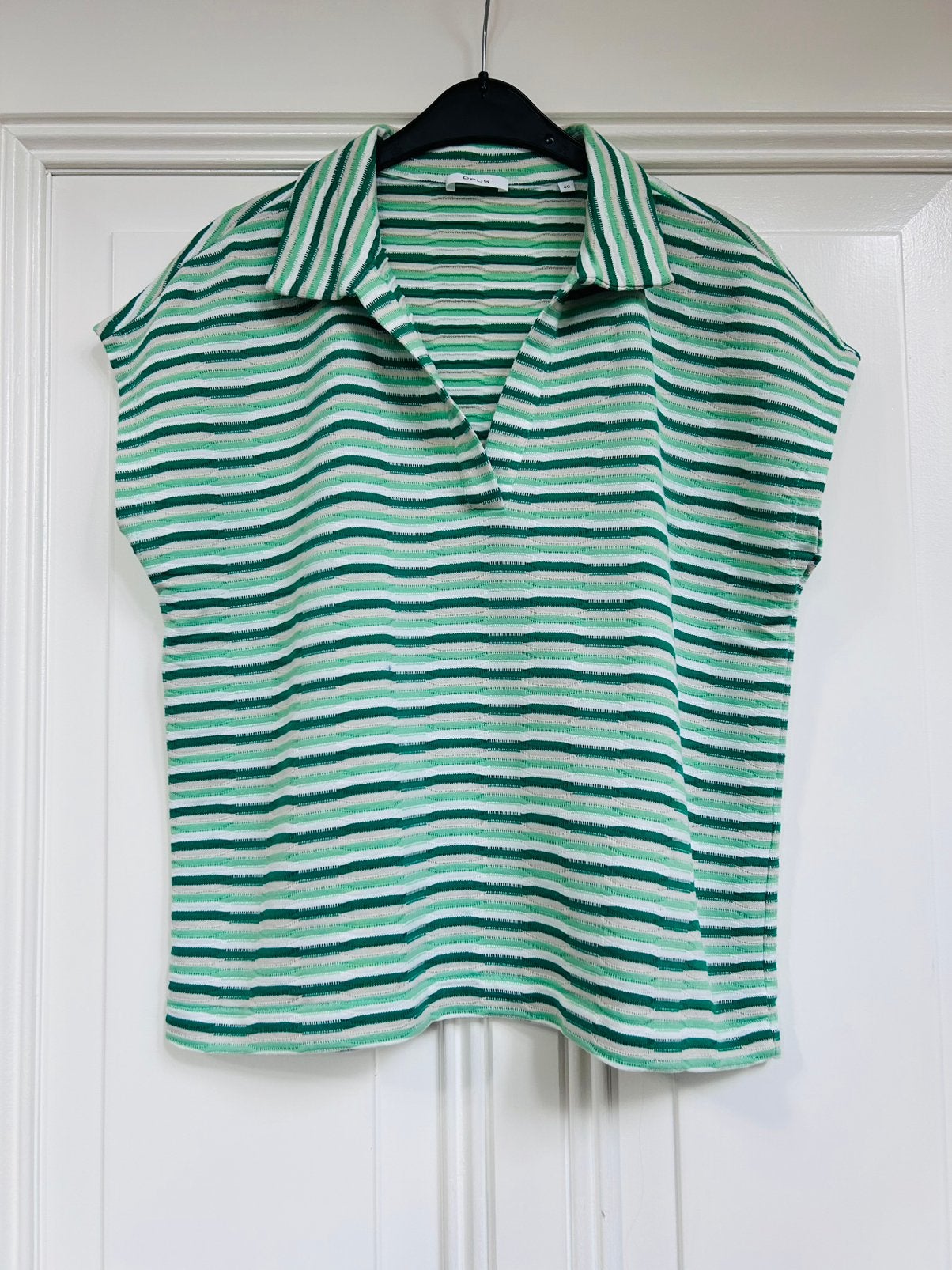 Opus groen-wit gestreept polo shirt maat 40, Maat 38/40 (M), Ophalen of Verzenden, Zo goed als nieuw, Korte mouw