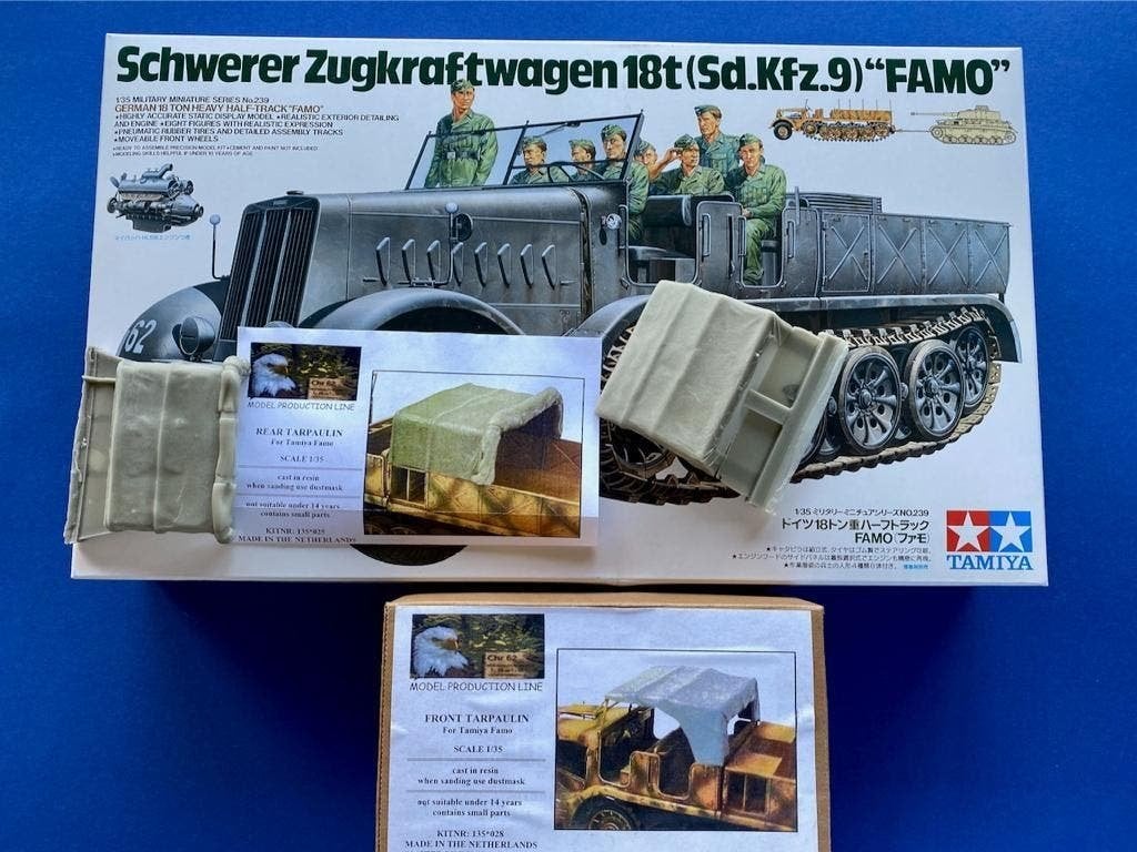 Tamiya	35239	German Half-Track "Famo" 	1/35 & resin huif set, Tank, Verzenden, 1:32 tot 1:50, Nieuw