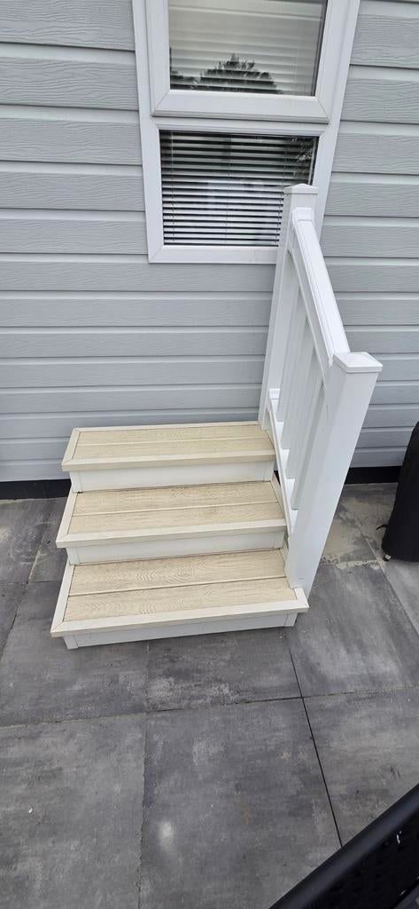 Stevige trap met leuning voor chalet of caravan, Ophalen, 2 tot 4 meter