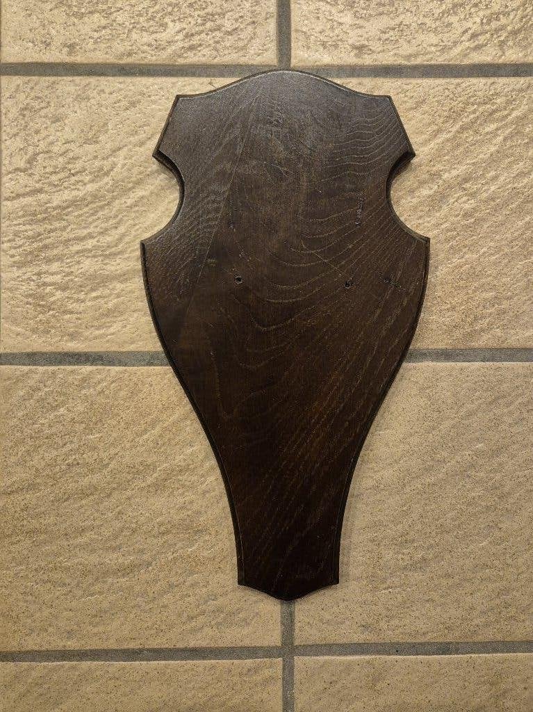 Mooi donker eiken trofeeplank 36x20 cm roodwild, Ophalen of Verzenden, Gebruikt, Hert, Gewei of Kop