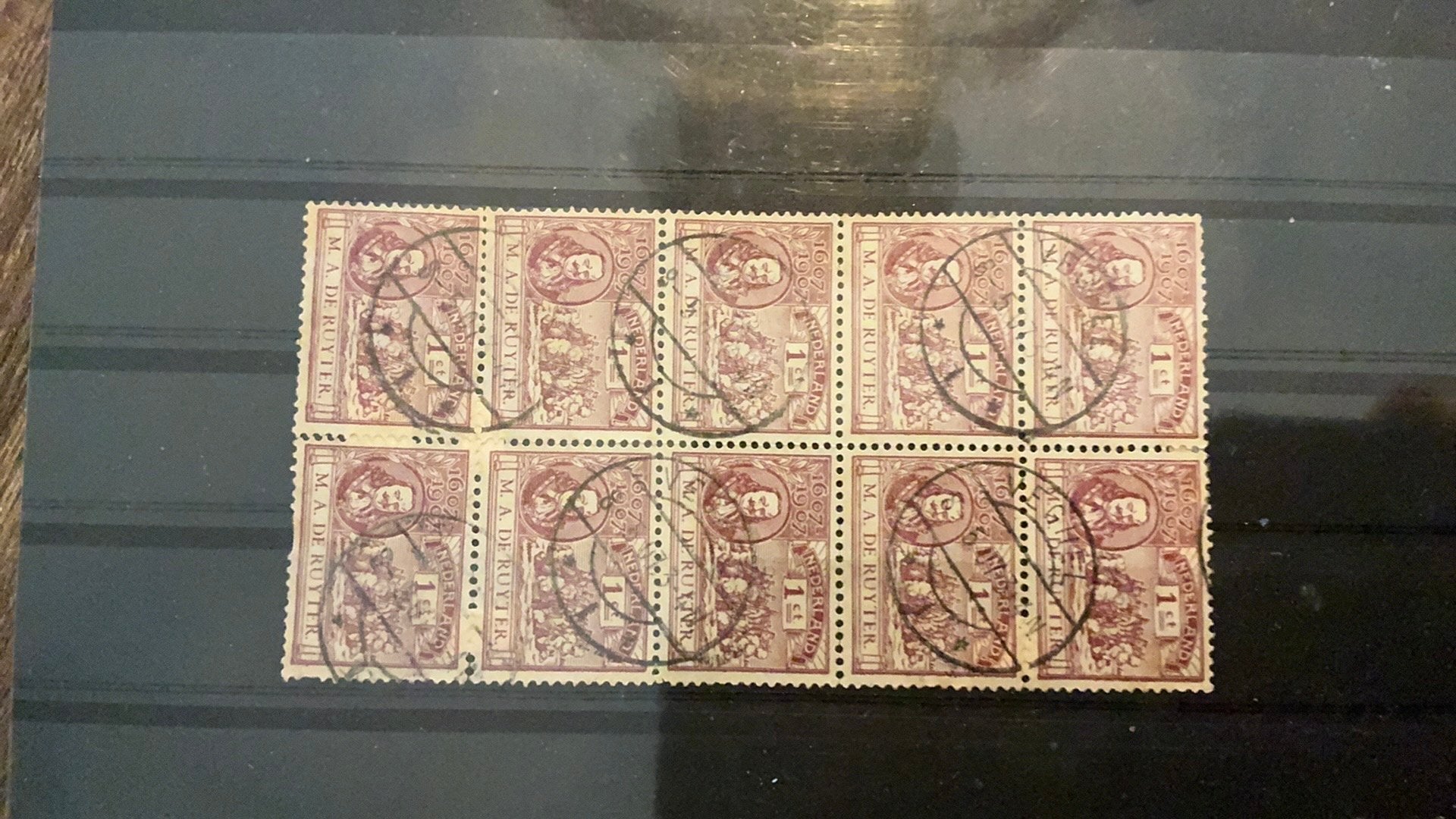 #84 Blokje van 8 zegel Michiel de Ruijter 1907, Ophalen of Verzenden