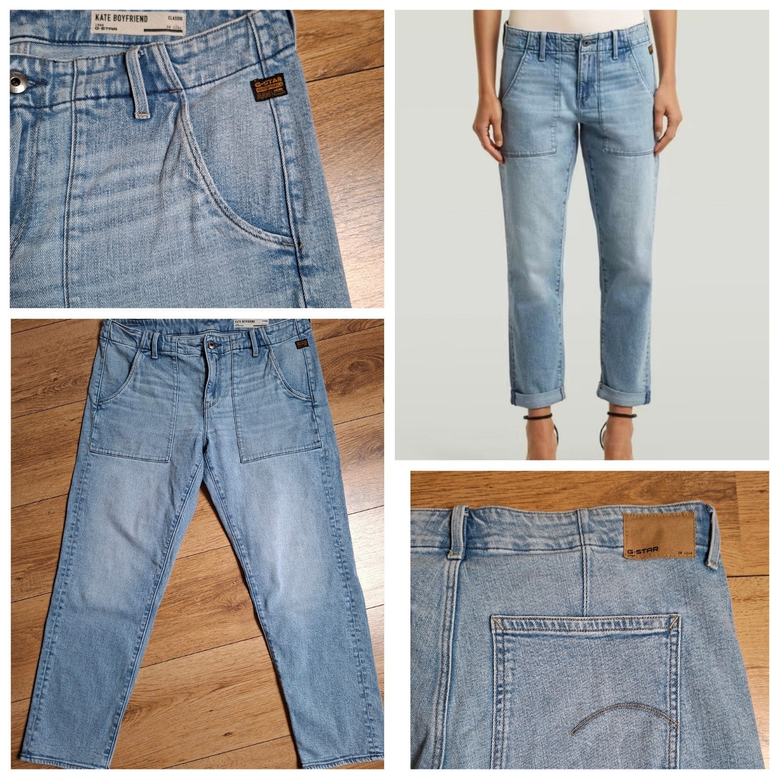 Gstar Kate Boyfriend jeans Fatique middenblauw 30x30, Maat 38/40 (M), Gstar, Blauw, Nieuw