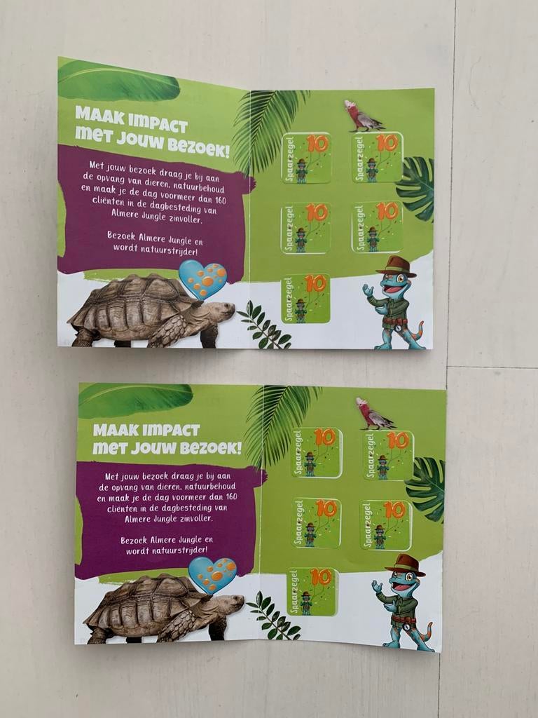 Spaarkaart Dierenpark Almere Jungle voor gratis 2e toegang, Plus, Ophalen