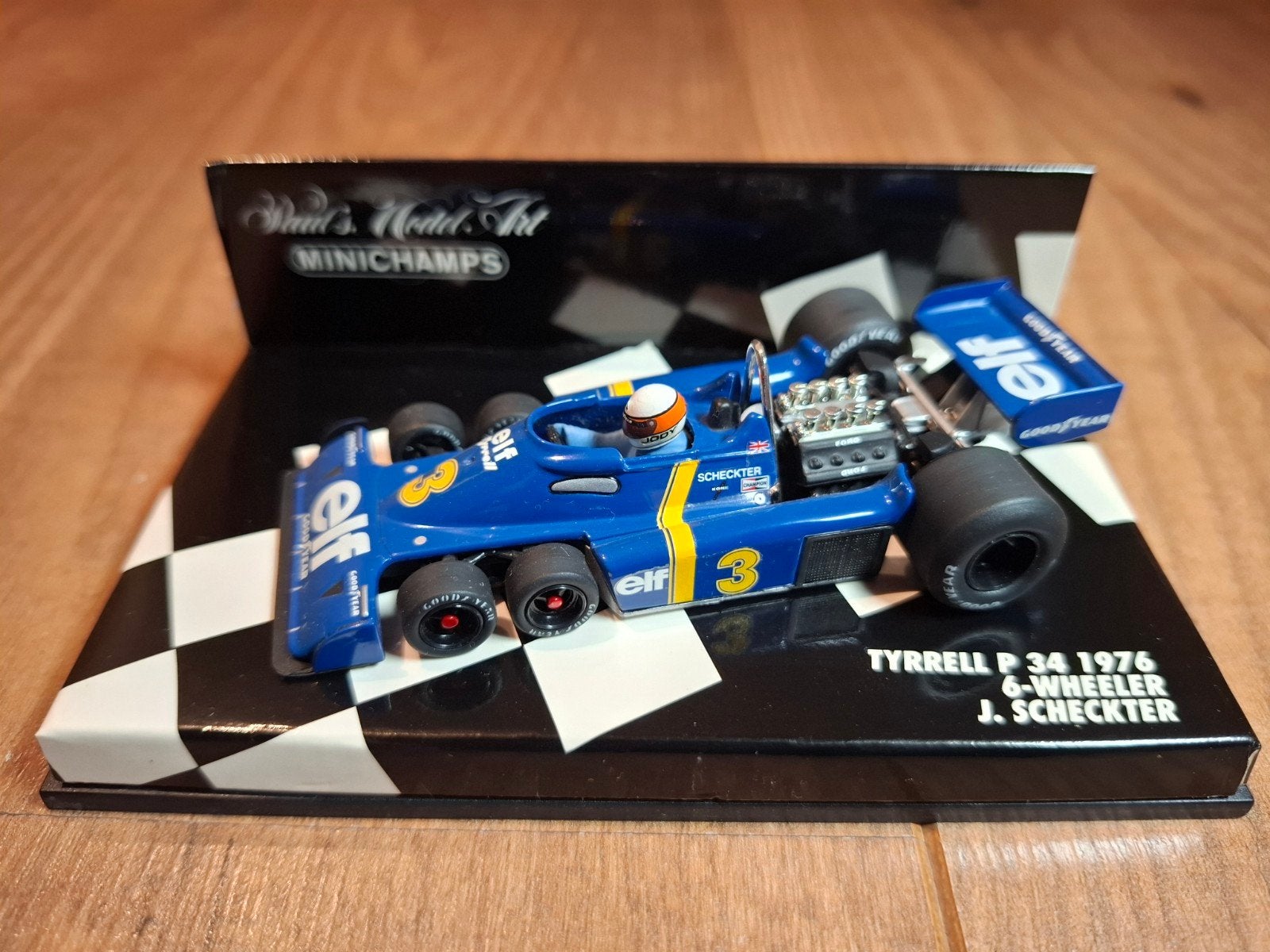 Minichamps Tyrrell P34 1976 J. Scheckter 6-wieler F1, Ophalen of Verzenden, Zo goed als nieuw, Auto, MiniChamps