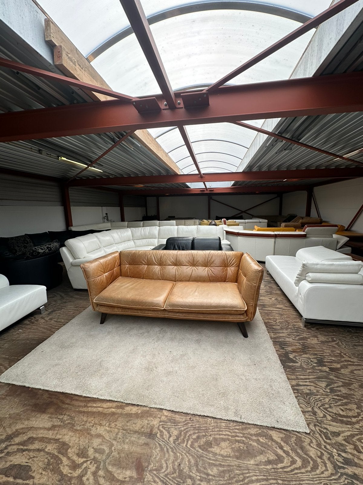 Cognac leren retro design bank bankstel 3 zits cognac leer, Huis en Inrichting, 2871SK, Verzenden, Mariansoliak8@gmail.com, Zo goed als nieuw