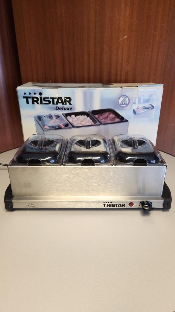Tristar Deluxe Buffetwarmer - 3 bakken, Zilver, Ophalen of Verzenden, Metaal, Overige merken