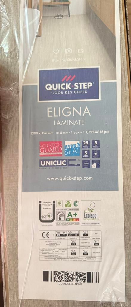 Quick-Step Eligna Hydroseal EL-3906 (2 pakken), Ophalen, 50 tot 150 cm, Nieuw, Minder dan 5 m²