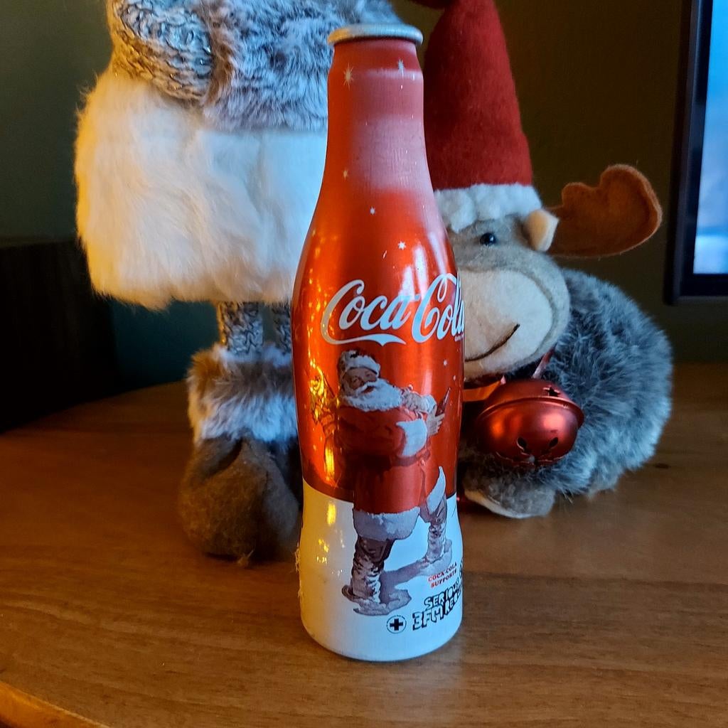 Coca-Cola Serious Request aluminium flesje Kerst 2009, Ophalen of Verzenden, Gebruikt, Overige typen