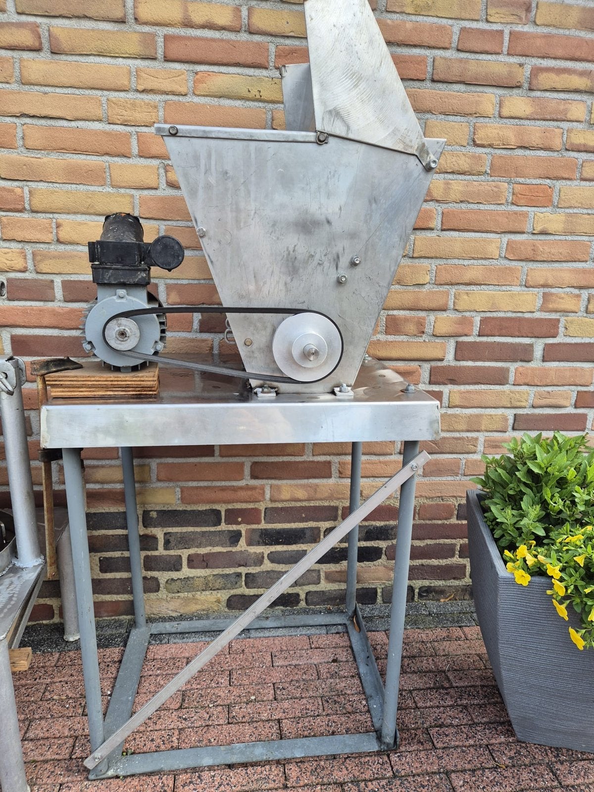 Roestvrijstalen fruitmolen met motor, Ophalen of Verzenden