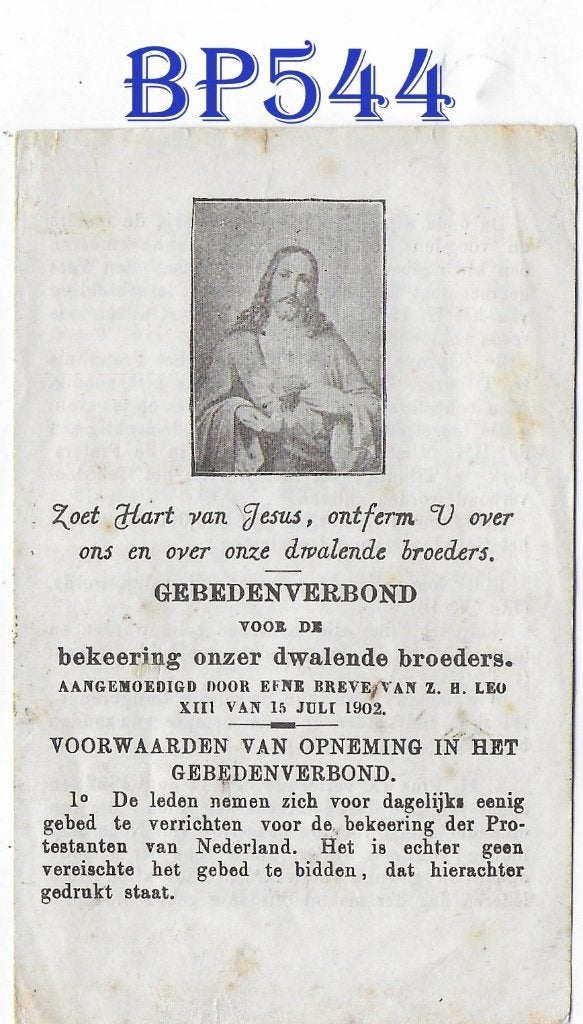 Bp544 prentje gebedenverbond, Ophalen of Verzenden, Gebruikt, Kaart of Prent