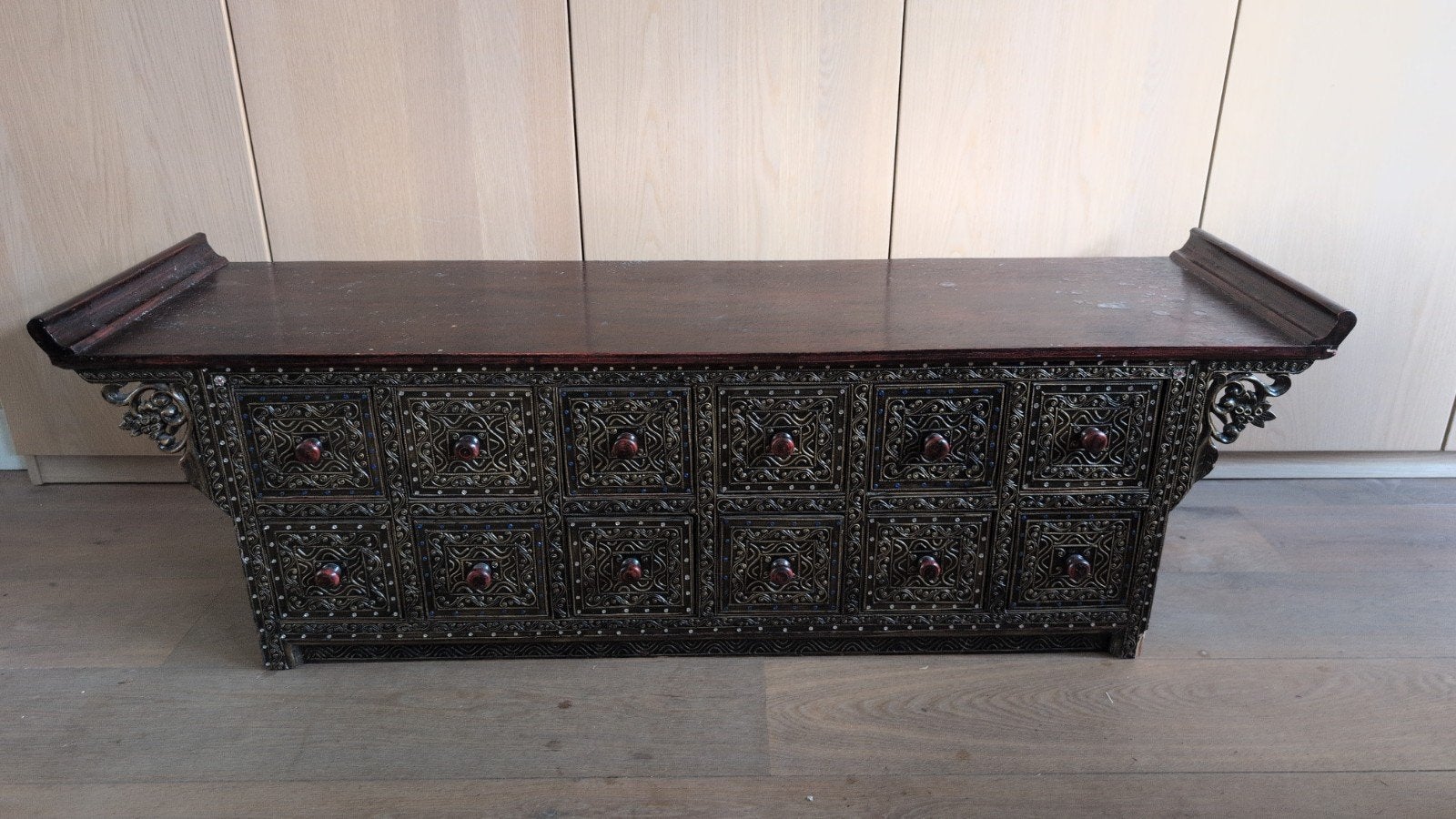 Decoratieve Oosterse Opbergbank/Kist met Lades, Antiek en Kunst, Ophalen