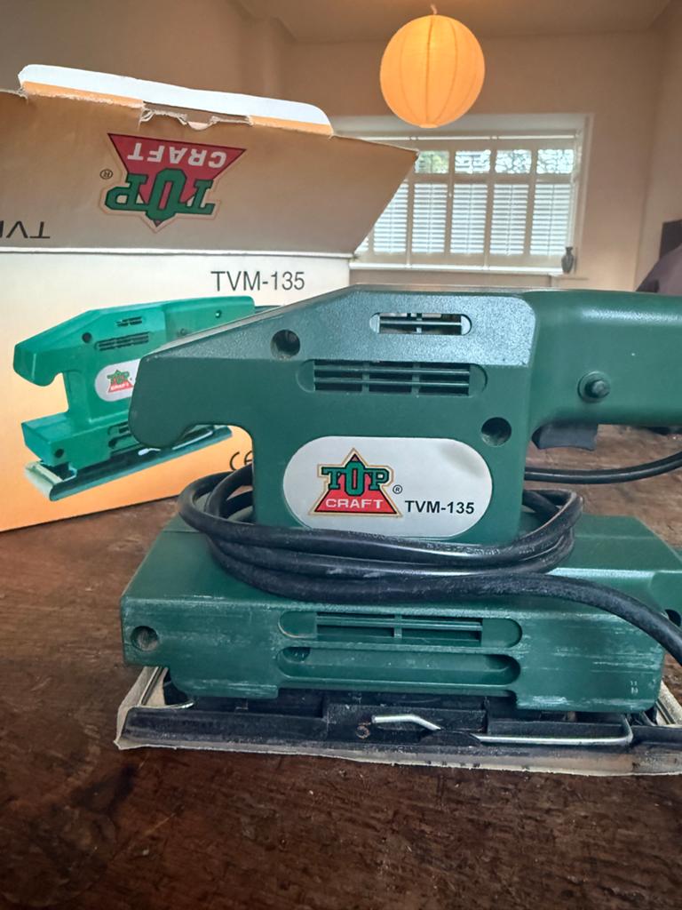 Top Craft TVM-135 Vlakschuurmachine, Doe-het-zelf en Verbouw, Gereedschap | Schuurmachines, Ophalen, Gebruikt, Minder dan 600 watt