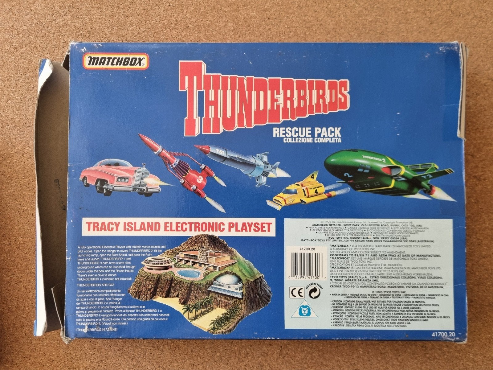 MATCHBOX 54321 THUNDERBIRDS RESCUE PACK (TB4 ontbreekt), Beeldje, Replica of Model, Matchbox, Tv, Ophalen of Verzenden
