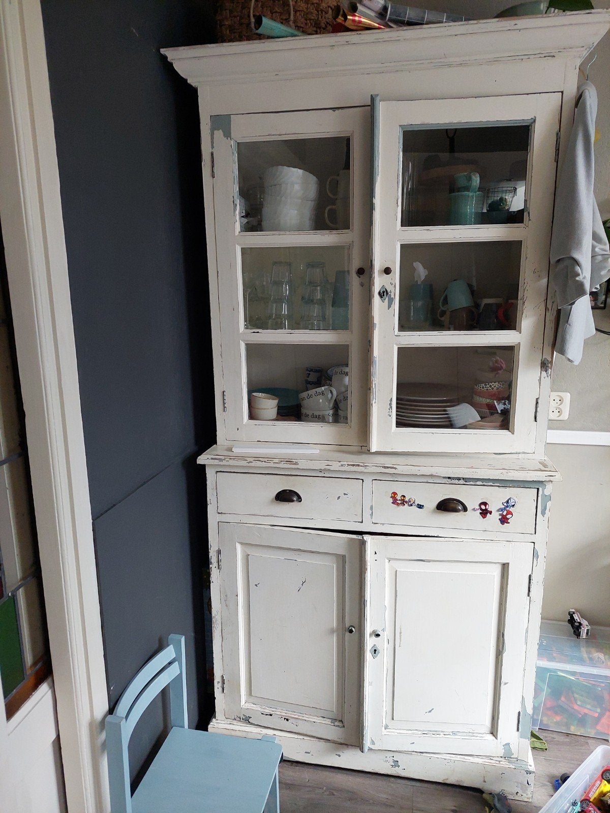 Antieke Brocante Servieskast / Buffetkast, Antiek en Kunst, Antiek | Meubels | Kasten, Ophalen