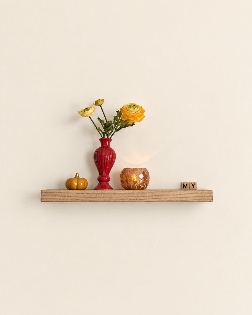 Wandplank eiken zwevend incl. montagepennen 54cm #307, Houtatelier M.Y., Info@myhoutatelier.nl, Nieuw, Ophalen of Verzenden