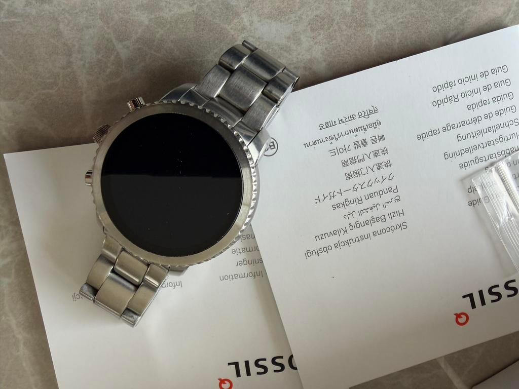 Fossil Explorist Smartwatch FTW4000 - Full Set, Ophalen of Verzenden, Zo goed als nieuw, Zilver, Android