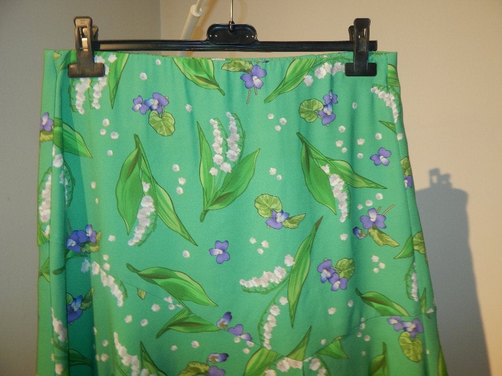 Marccain appeltjes groene rok print mooie kleuren N3, Kleding | Dames, Maat 38/40 (M), Verzenden, Zo goed als nieuw, Knielengte