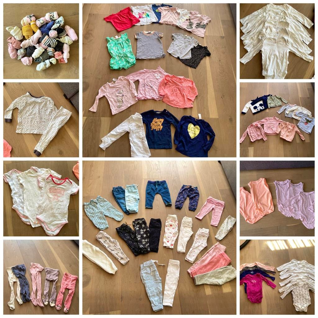 Baby kleding meisje maat 74/80 ☀️ 110 stuks! Veel rompers 🌸, Ophalen of Verzenden, Zo goed als nieuw