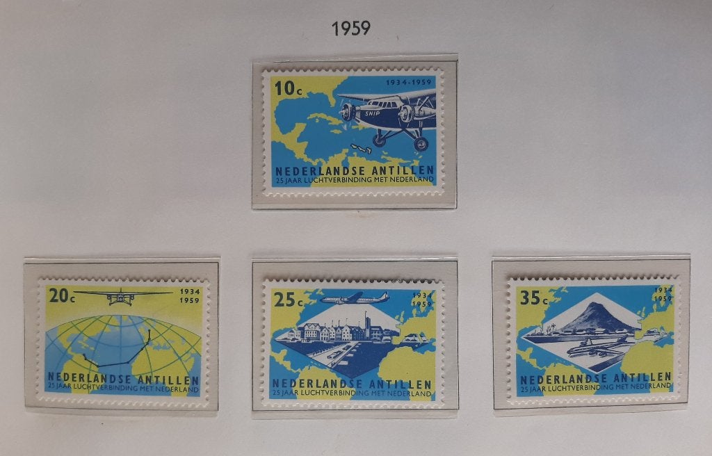 1959 Nederlandse Antillen 25 jaar Luchtverbinding Nederland, Ophalen, Postfris