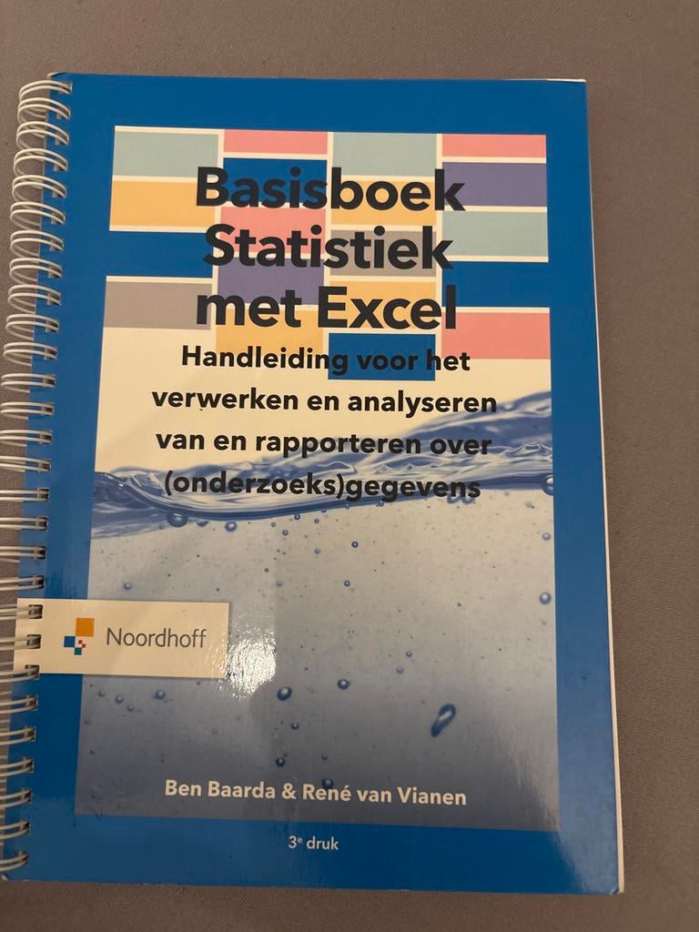 Basisboek Statistiek met Excel - Baarda & Van Vianen, Ophalen of Verzenden, Gamma, Zo goed als nieuw, HBO