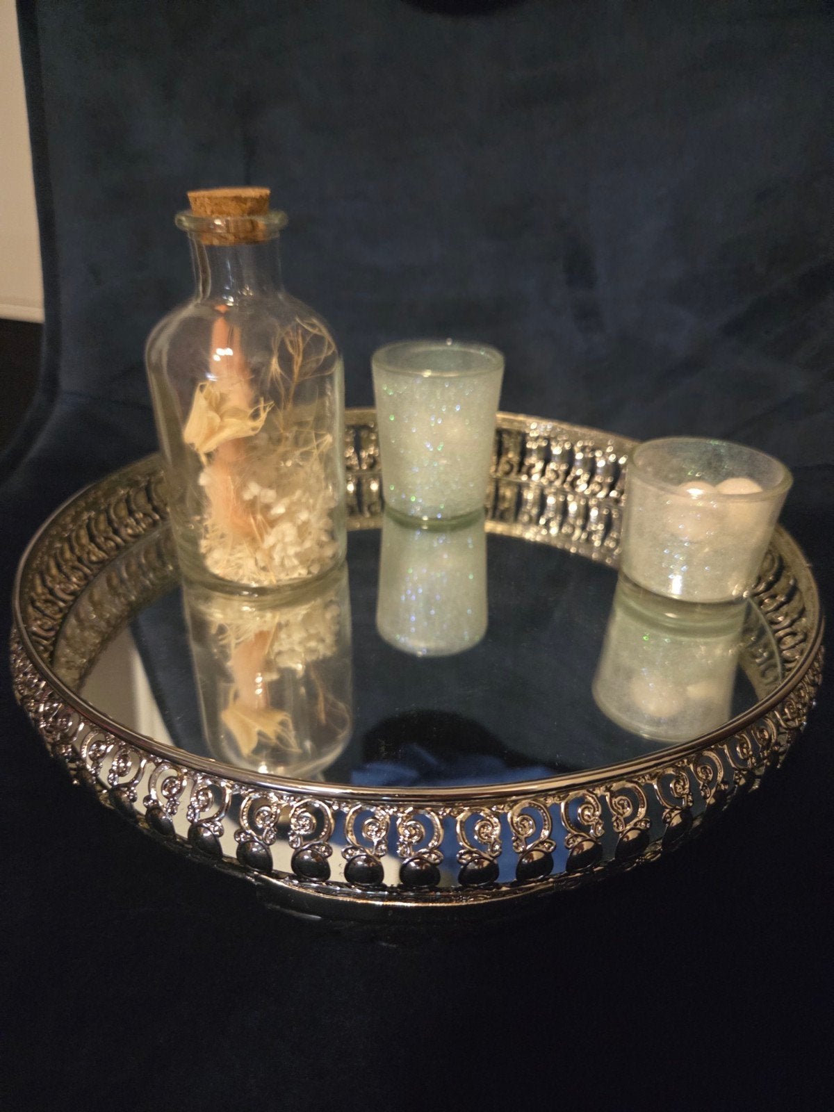 Decoratieve fles met kurk en inhoud, Ophalen of Verzenden, Zo goed als nieuw, Glas, Modern