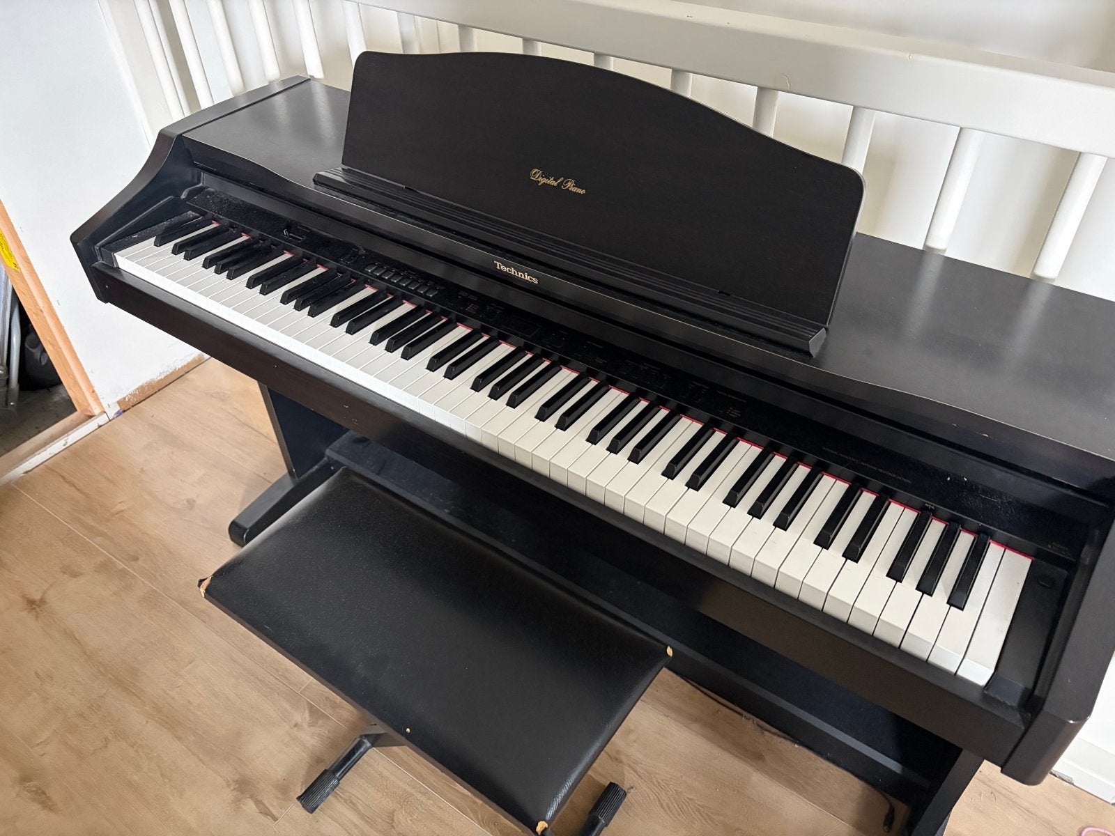 Technics SX-PX663 elektrische piano met pianokruk, Muziek en Instrumenten, Ophalen, Gebruikt, Zwart, Digitaal