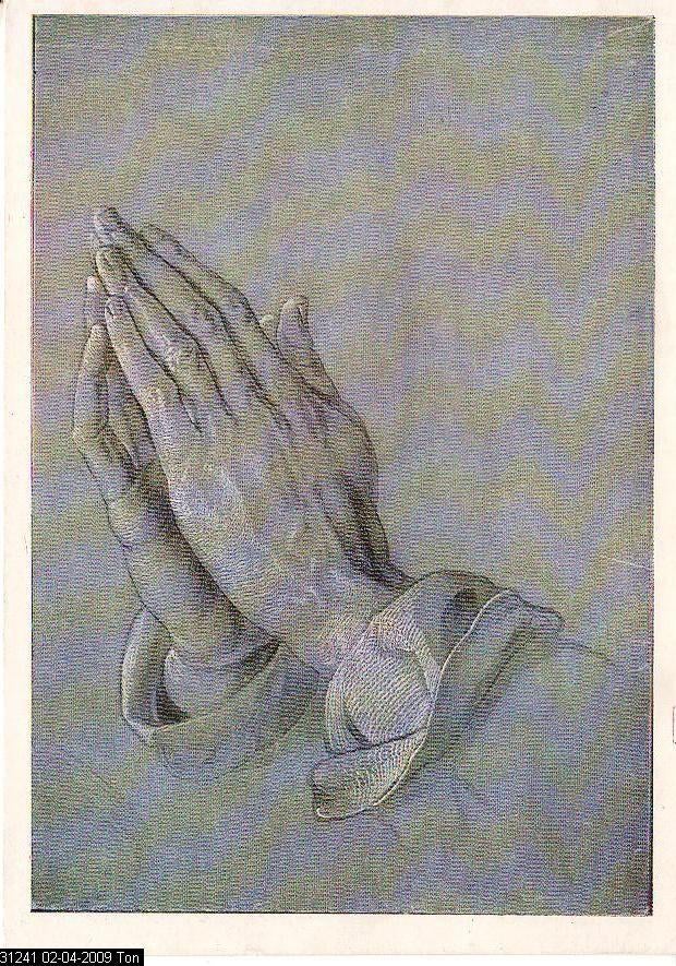 Ansichtkaart	Albrecht Dürer	Biddende handen, Verzenden, 1960 tot 1980, Ongelopen, Cultuur en Media