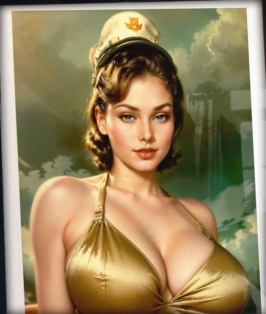 [Poster in Frame] Sexy Classic Leger Army Pin Up girl, Verzenden, Nieuw, A1 t/m A3, Film en Tv