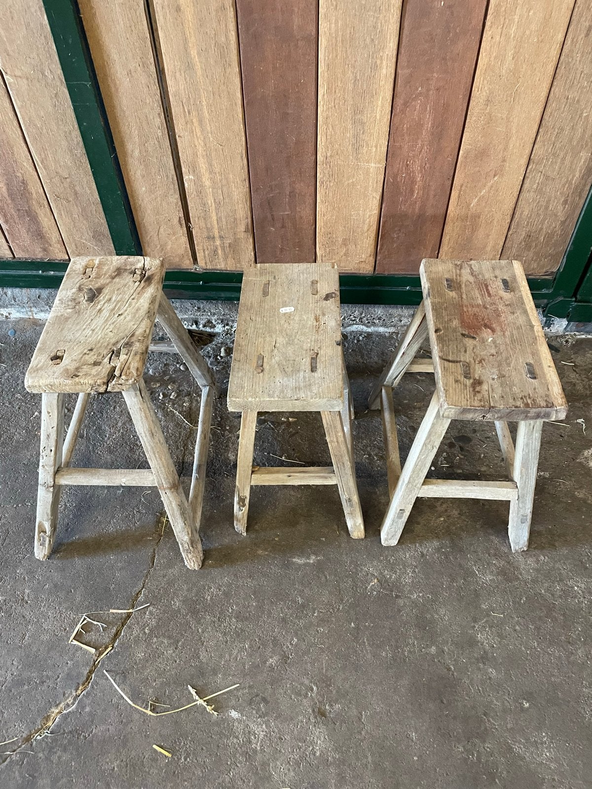 Diverse oude houten krukjes., Huis en Inrichting, Krukjes, Ophalen, Gebruikt, Hout