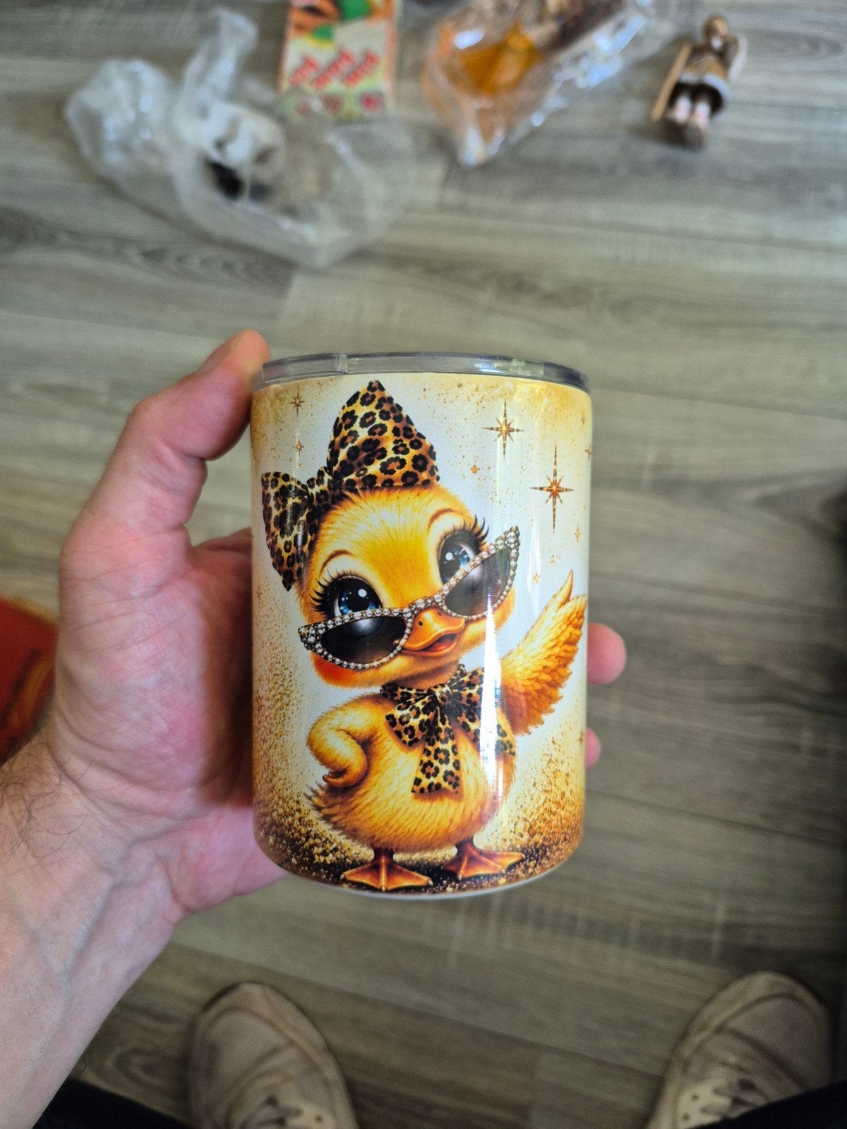 Unieke drinkbeker met eendje en inspirerende tekst, Overige typen, Nieuw, Ophalen of Verzenden, Metaal
