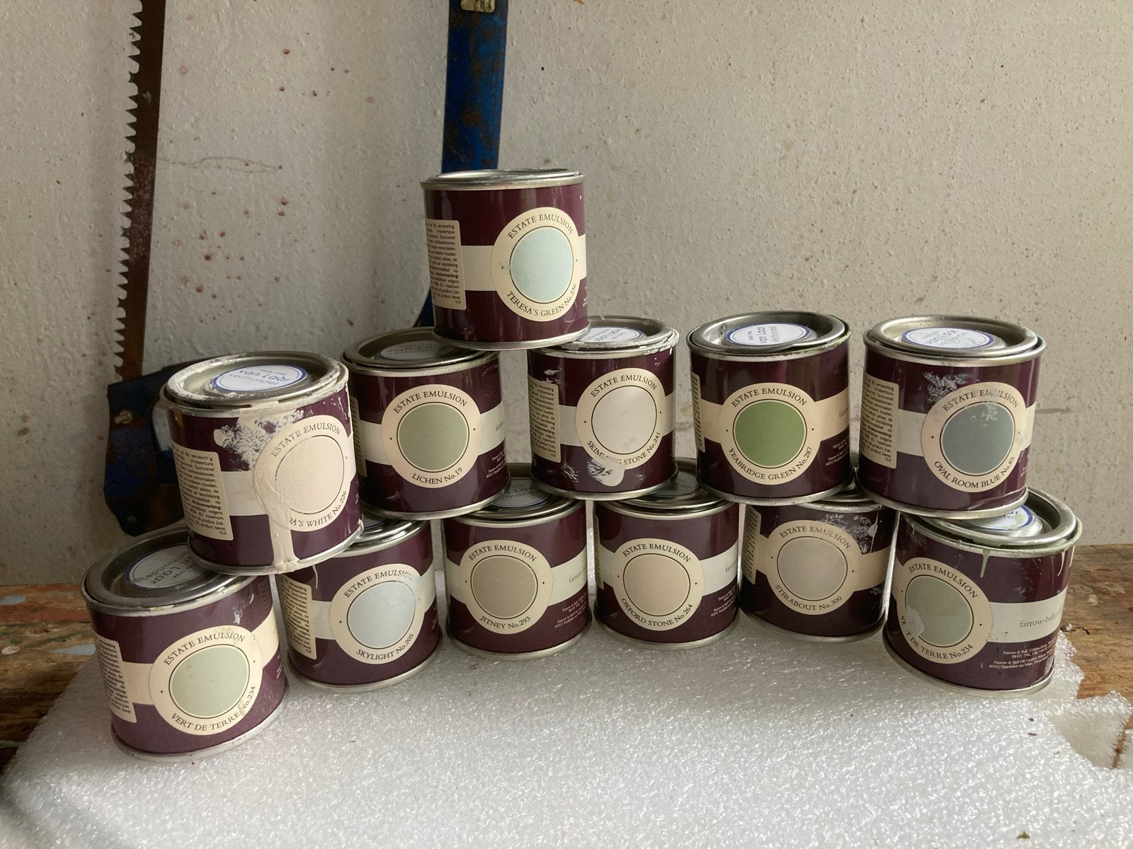 Farrow & Ball Estate Emulsion verf testers diverse kleuren, Overige kleuren, Ophalen of Verzenden, Minder dan 5 liter, Verf