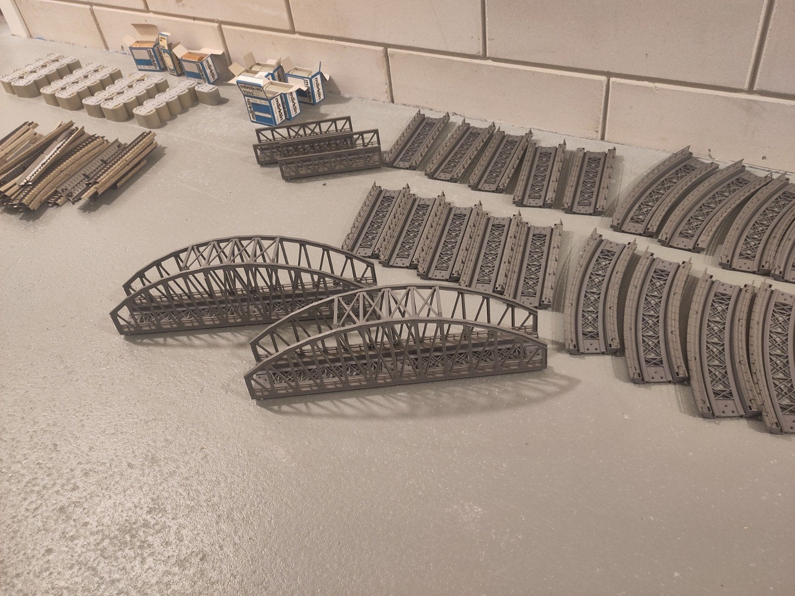Märklin H0 grote bruggenpartij 7263 7262 7267 7268 + pijlers, Wisselstroom, Gebruikt, Brug, Tunnel of Gebouw, Ophalen of Verzenden