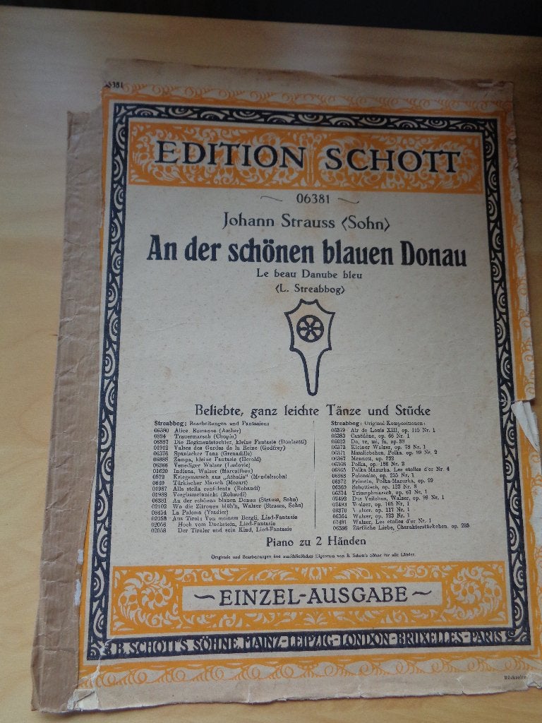 An der schönen blauen Donau – Johann Strauss, Gebruikt, Ophalen of Verzenden, Thema, Piano