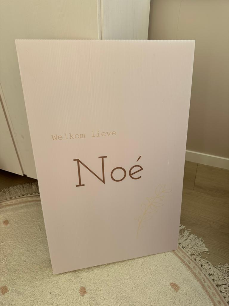 Geboortebord raambord Noé, Ophalen, Zo goed als nieuw, Geboortebord