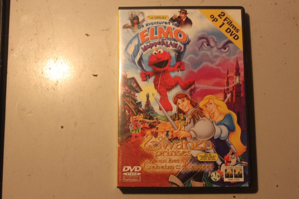 803u - dvd - elmo in mopperland & de zwanen prinses en het g, Alle leeftijden, Ophalen of Verzenden, Zo goed als nieuw