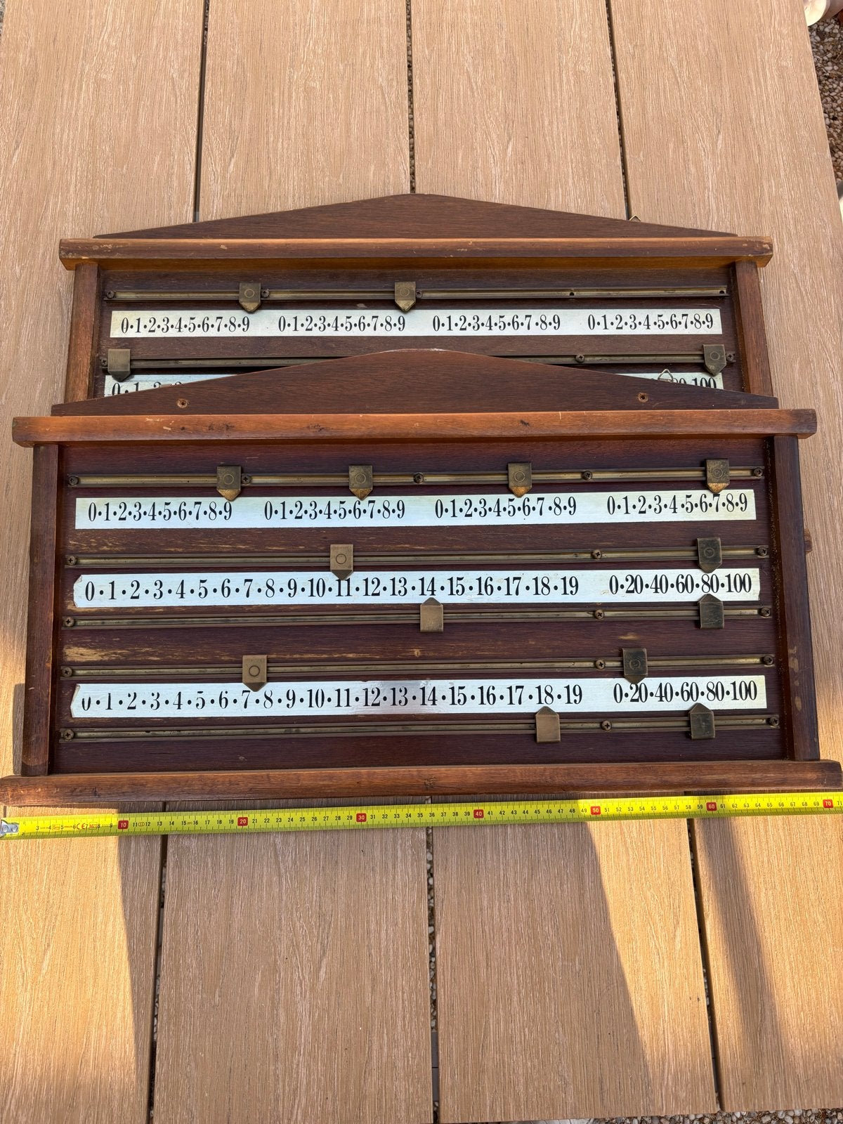 Vintage houten scorebord voor biljart of spel, Ophalen, Gebruikt