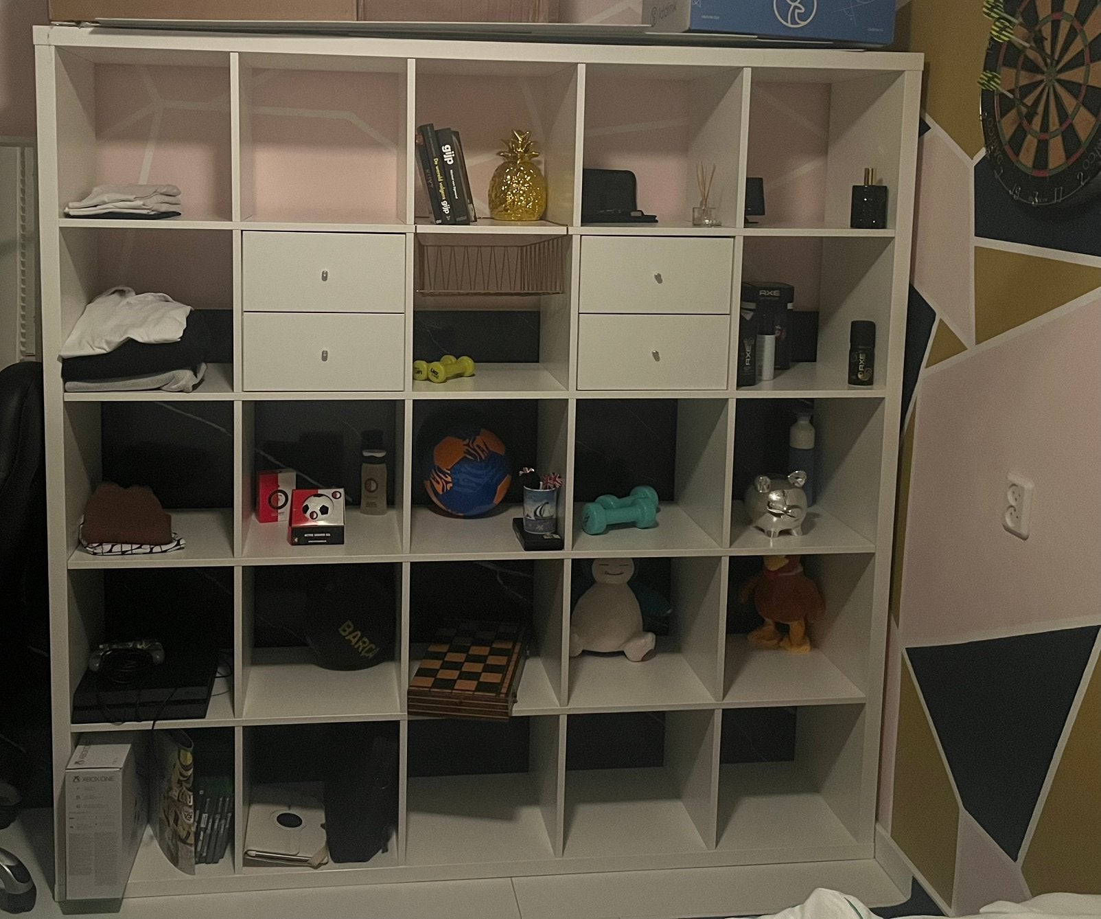 Witte Ikea vakkenkast room divider (zonder inhoud), Ophalen, Zo goed als nieuw