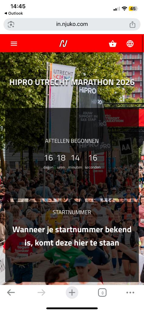 Startbewijs utrecht halve marathon, Sport en Fitness, Loopsport en Atletiek, Verzenden, Nieuw, Overige typen, Overige merken