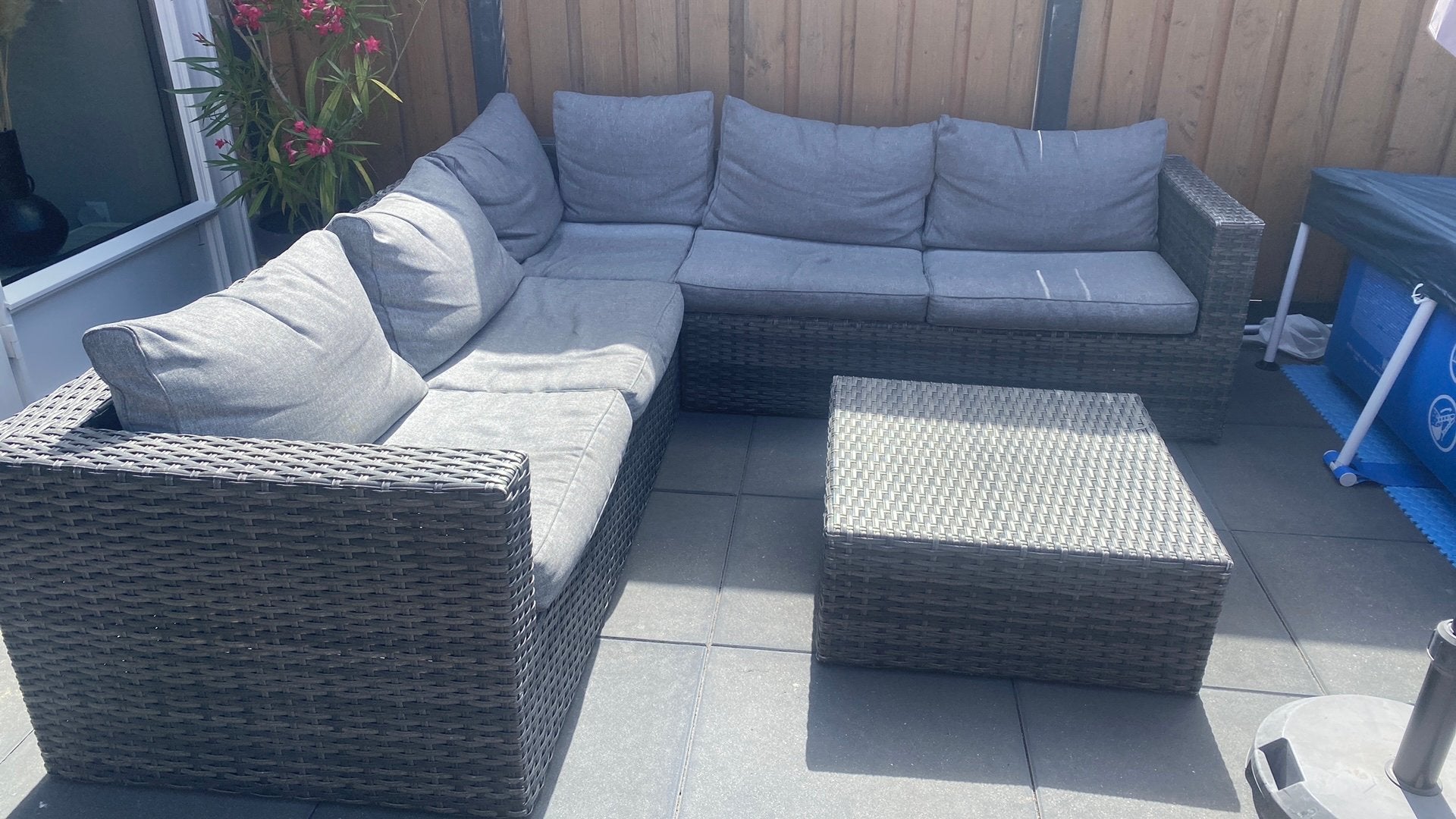 Loungeset, 5 zitplaatsen, Kunststof, Gebruikt, Bank