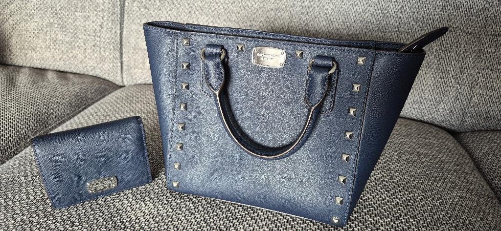 Michael Kors tas blauw, Ophalen of Verzenden, Zo goed als nieuw, Blauw, Handtas