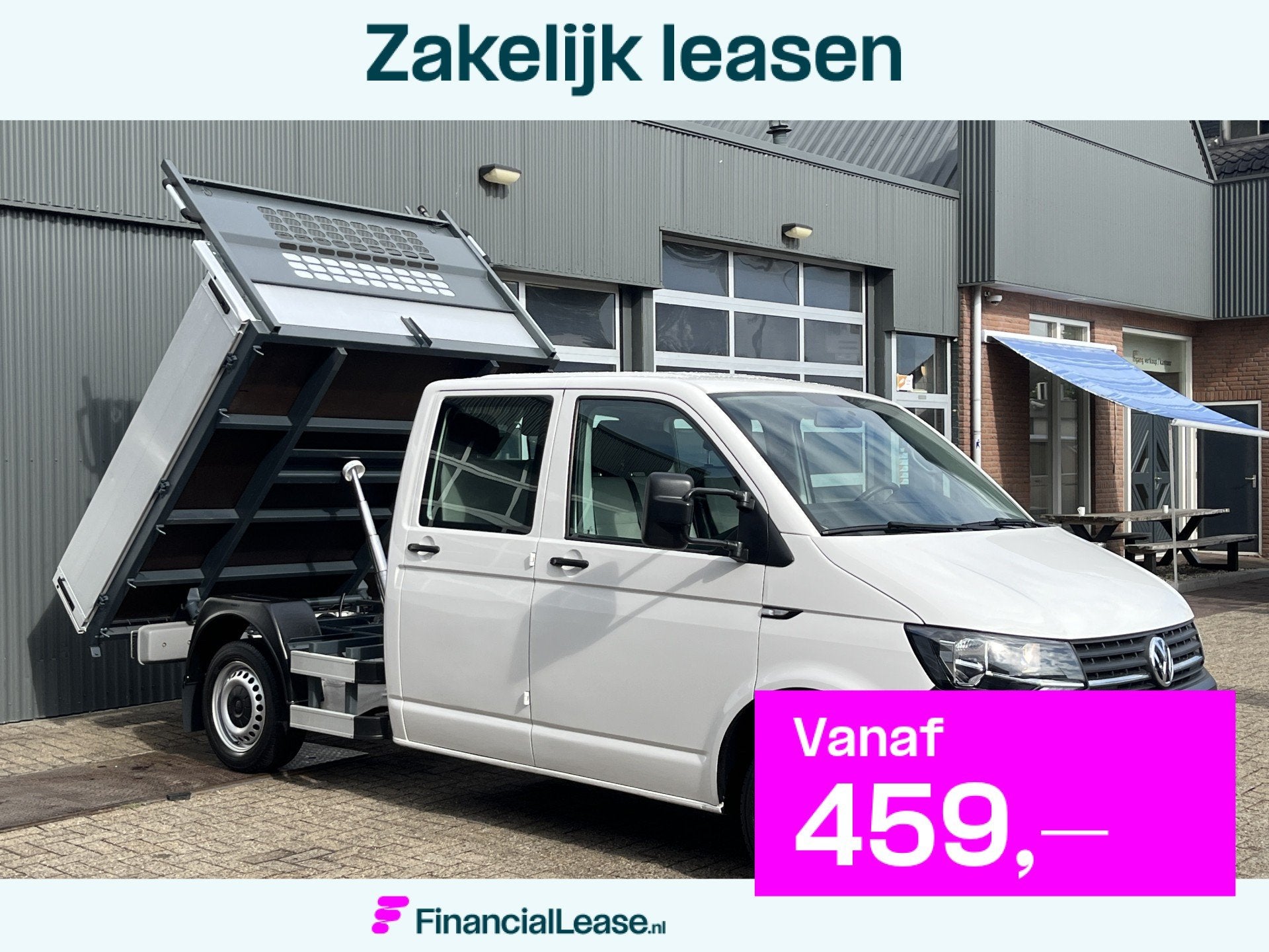 Volkswagen Transporter 2.0 TDI L2H1 DC Kipper open laadbak A, Voorwielaandrijving, 15 km/l, Gebruikt, 4 cilinders