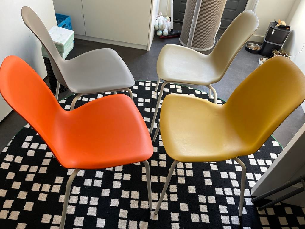 IKEA stoelen in diverse kleuren (4 stuks), Ophalen, Kunststof, Gebruikt, Overige kleuren