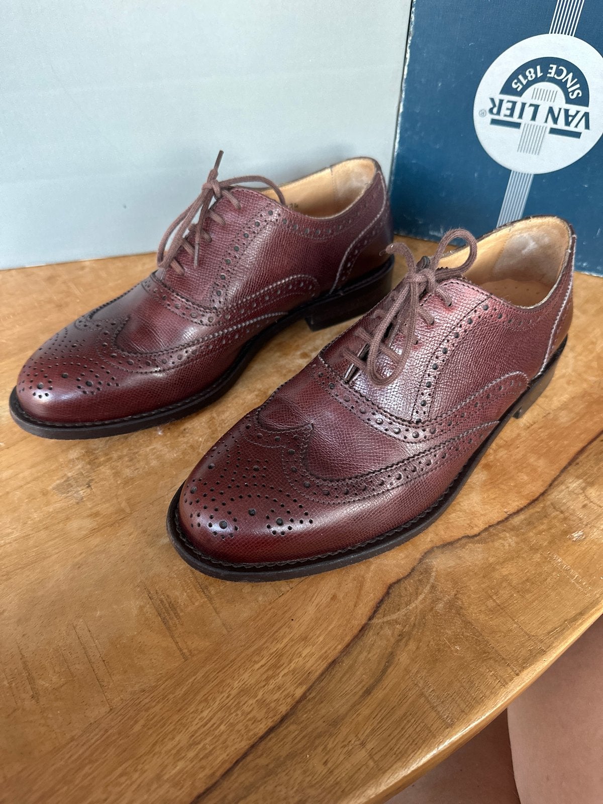 Van Lier Brogues - klassieke herenschoenen maat 41, Ophalen of Verzenden, Gedragen, Overige kleuren, Veterschoenen