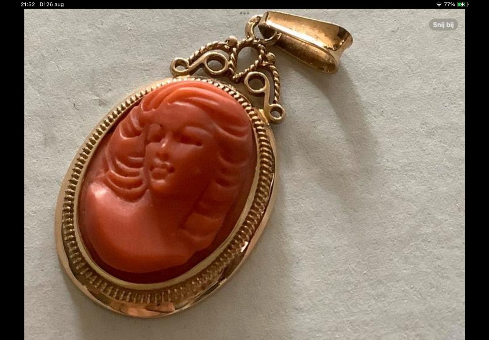 Antieke gouden vintage  ketting ring armband oorbellen 14 k, Met edelsteen, Verzenden, Zo goed als nieuw, Goud