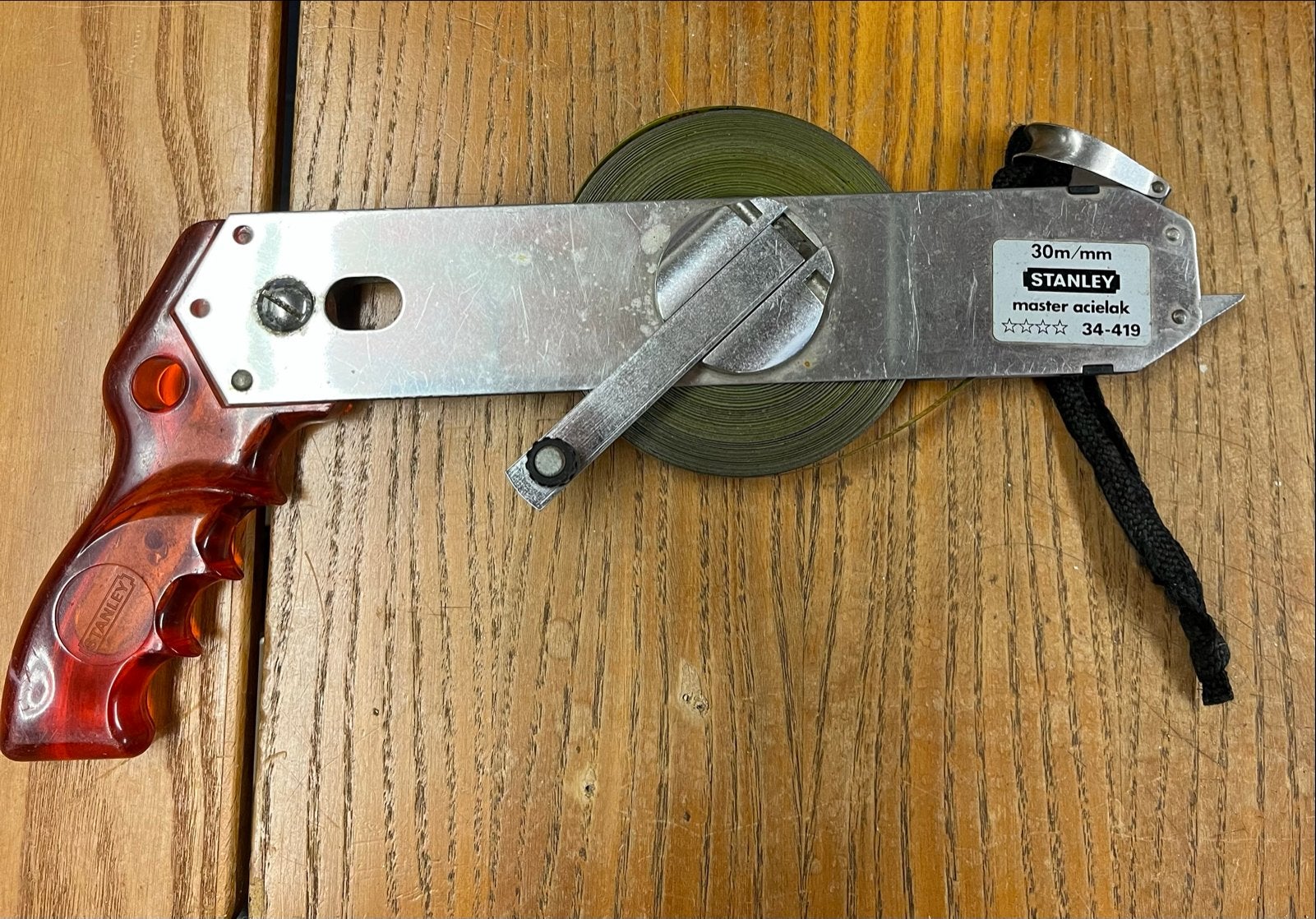 Stanley Master Acielak Rolmaat 30m - Gebruikt, Ophalen of Verzenden, Gebruikt, Rolmaat/meetlint, Stanley