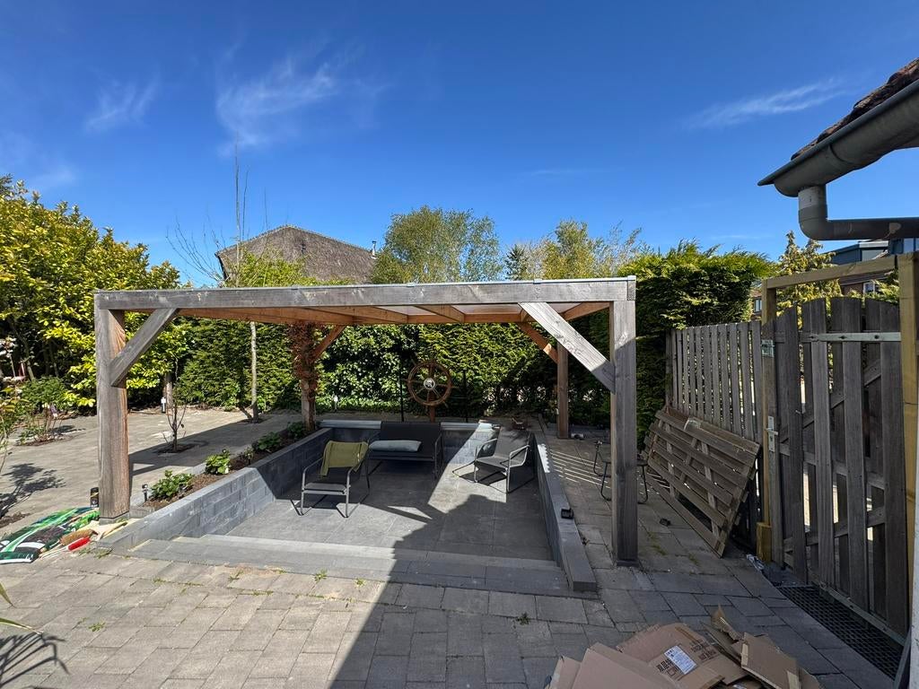 Gratis houten overkapping – zelf demonteren en ophalen, Tuin en Terras, Overkappingen, Gebruikt, Ophalen