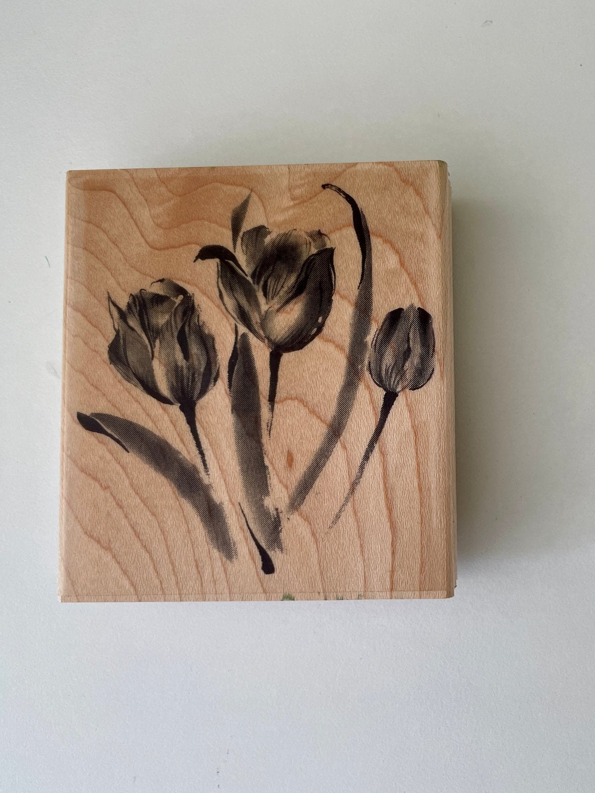 Houten stempel met tulpenmotief - Penny Black, Ophalen of Verzenden, Gebruikt, Houten stempel