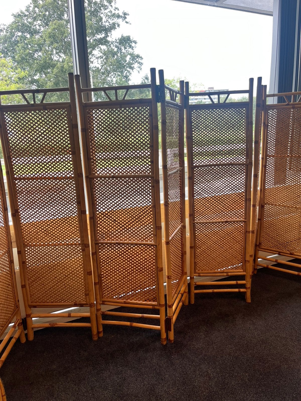 3 vintage bamboo  kamer schermen, Ophalen, Handgemaakt, Overige typen, Natuurlijk materiaal