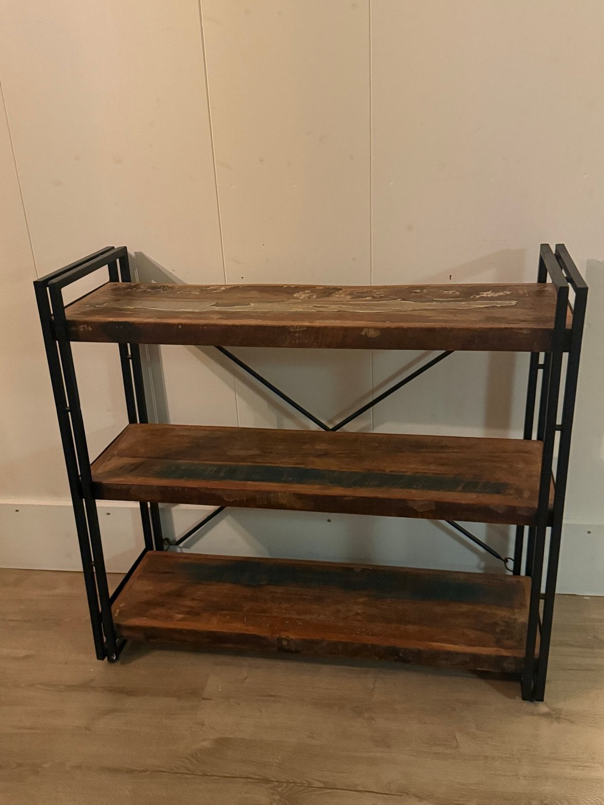 Breed mangohouten rek - 90 cm. Kastje, tv meubel, Ophalen, Zo goed als nieuw
