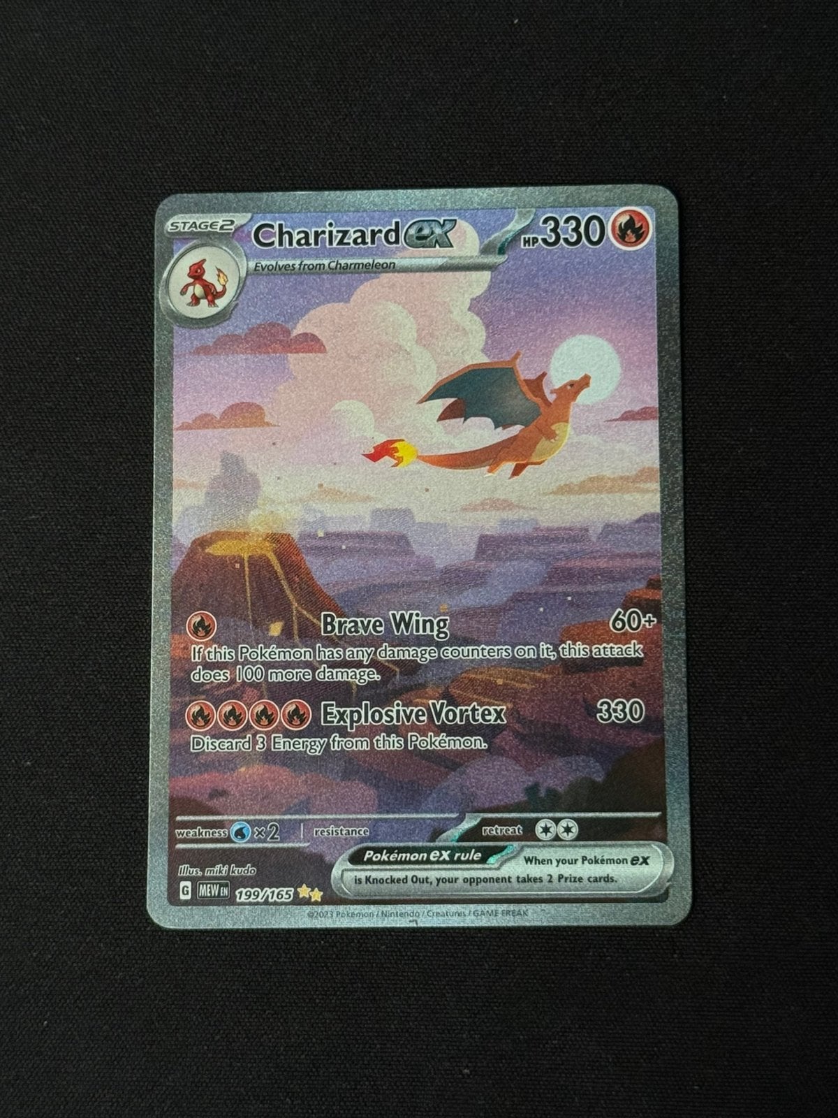 Charizard EX 199/165, Ophalen of Verzenden, Zo goed als nieuw, Losse kaart